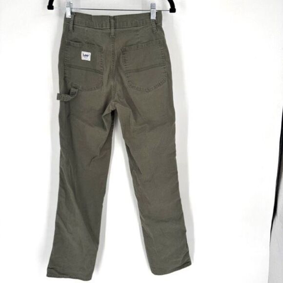 Vintage Lee Womens Straight Leg Workwear Cargo Pants Army Olive Green Size 2 Y2K - Picture 3 of 11